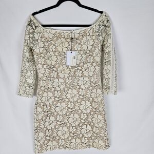 Endless Rose Cream Off-the-Shoulder Sheath Dress